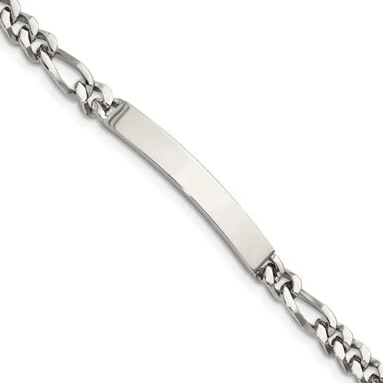 Chisel Stainless Steel Figaro Chain 8.25" ID Bracelet