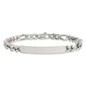 Chisel Stainless Steel Figaro Chain 8.25" ID Bracelet