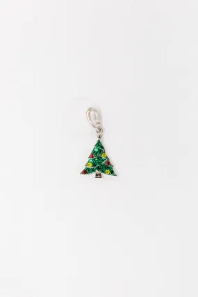 Christmas Tree Crystal Sterling Silver Charm