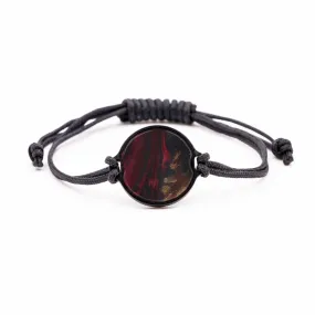 Circle Wood Resin Bracelet - Carissa (Dark Red, 589914)