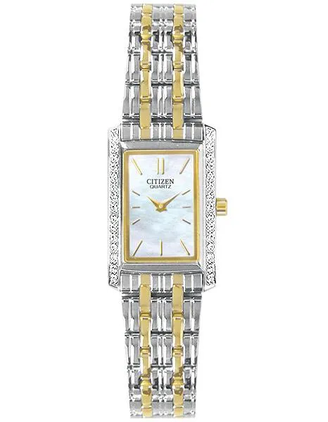 Citizen Quartz Swarovski Crystal Two-Tone Ladies Watch - Mother-of-Pearl Dial