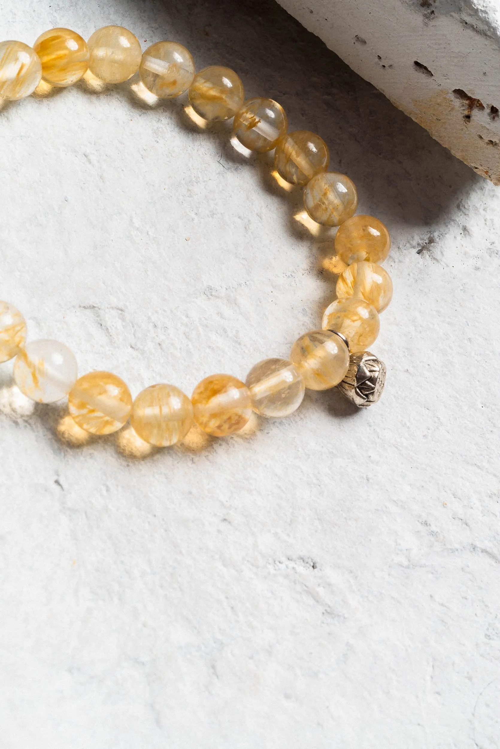 Citrine Blossom 2 Bracelet Set, one piece is coloured, one os pale citrine.