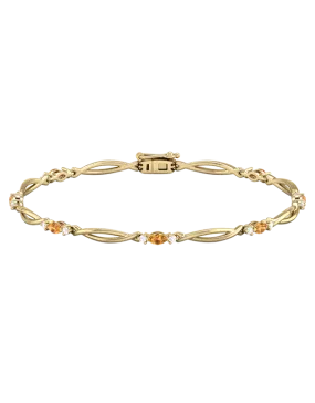 Citrine Bracelet - 10ct Yellow Gold Citrine & Diamond Bracelet - 787947