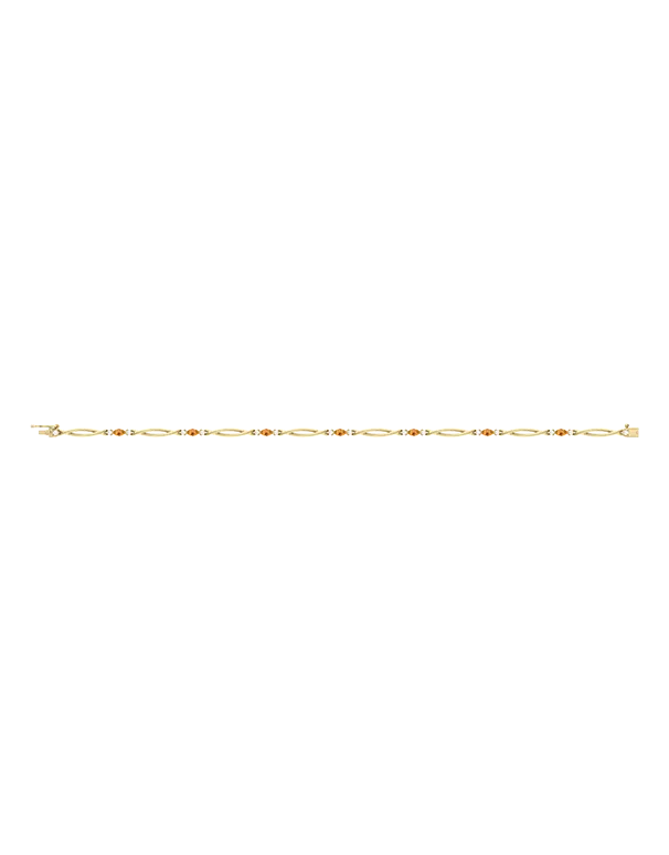 Citrine Bracelet - 10ct Yellow Gold Citrine & Diamond Bracelet - 787947