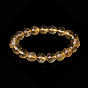 Citrine Bracelet Natural Citrine Stone Solar Plexus Chakra Meditation Bracelet Yoga Bracelet Gemstone Bracelet Stretch Cord Beaded Mala