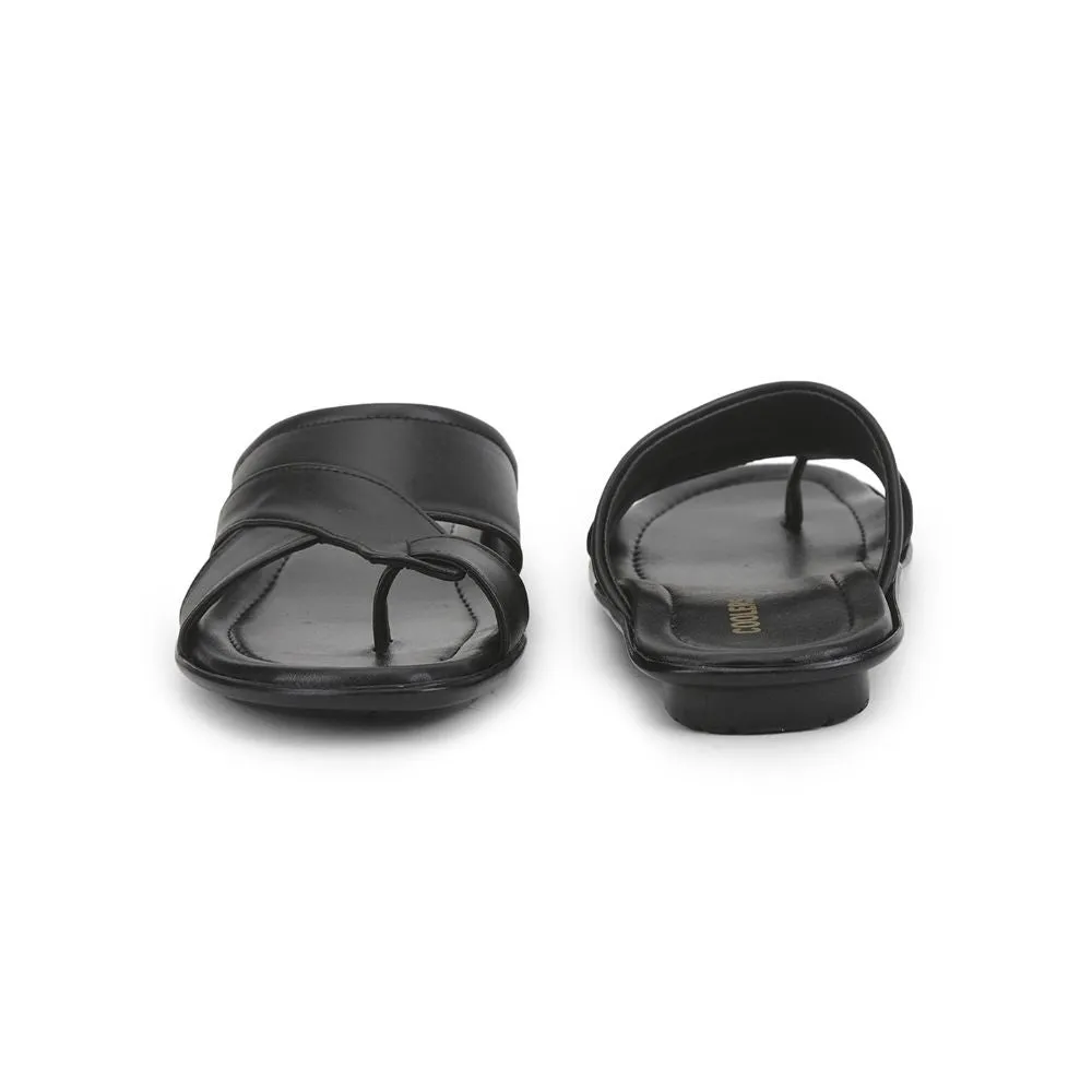 Coolers Casual Black Toe Ring Slippers For Men COOL99-400 By Liberty