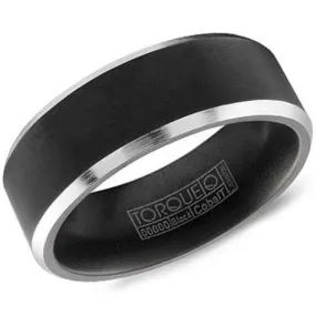 CrownRing Torque Black & White Cobalt Wedding Band