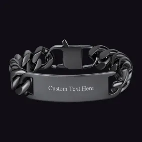 Customized Engraved Cuban Chain Link Bracelet Gift For Men