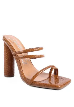 Dandelion High Block Heeled Croc Sandals