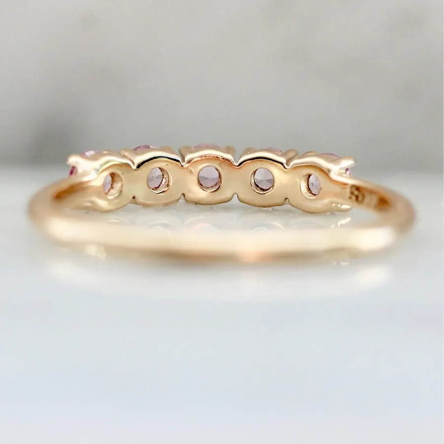 Deja Vu Pink Round Brilliant Cut Sapphire Band