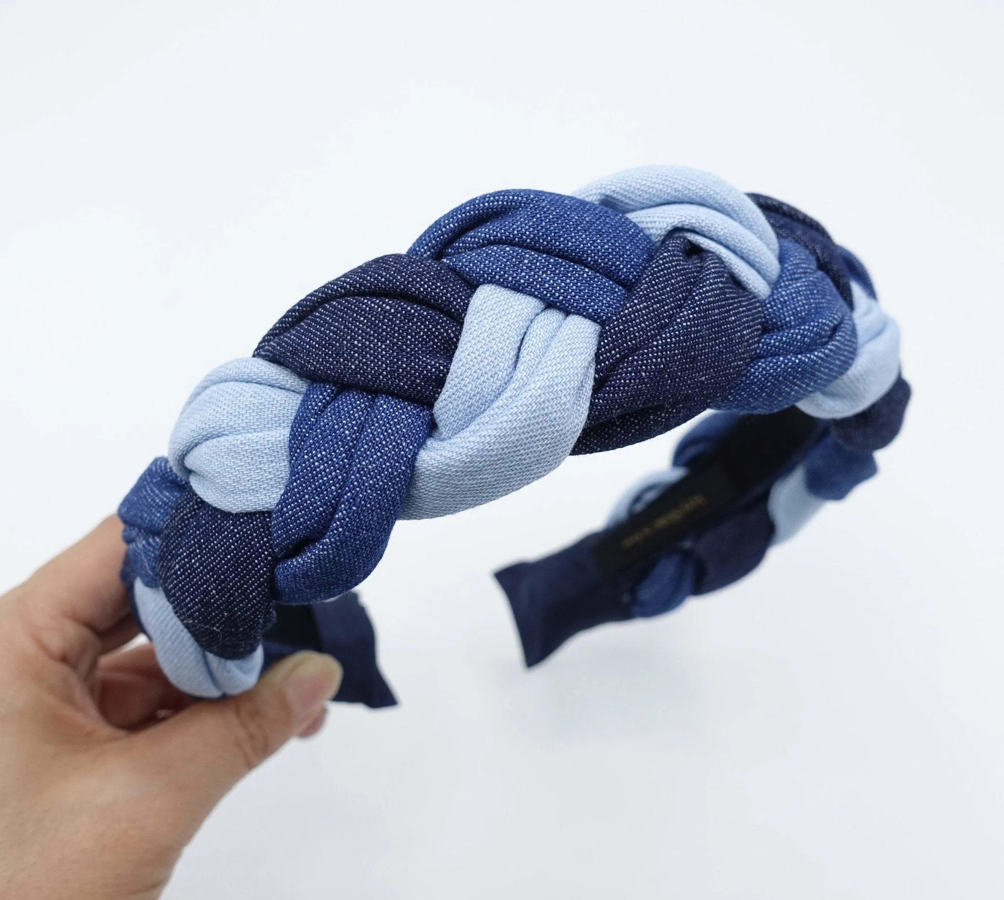 denim braided headband stylish fashion plaited hairband women hair accessory