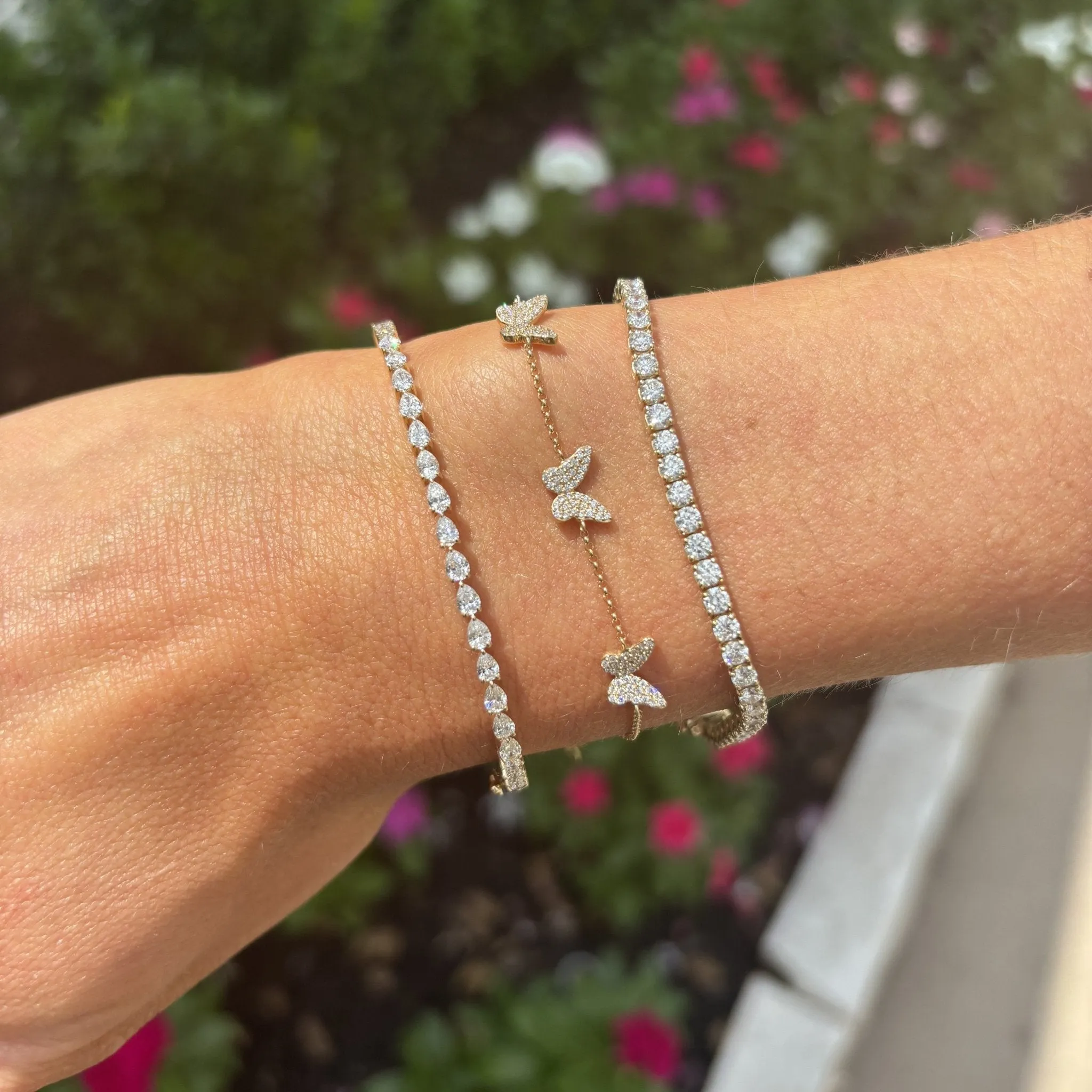 Diamond Butterfly Station Bracelet