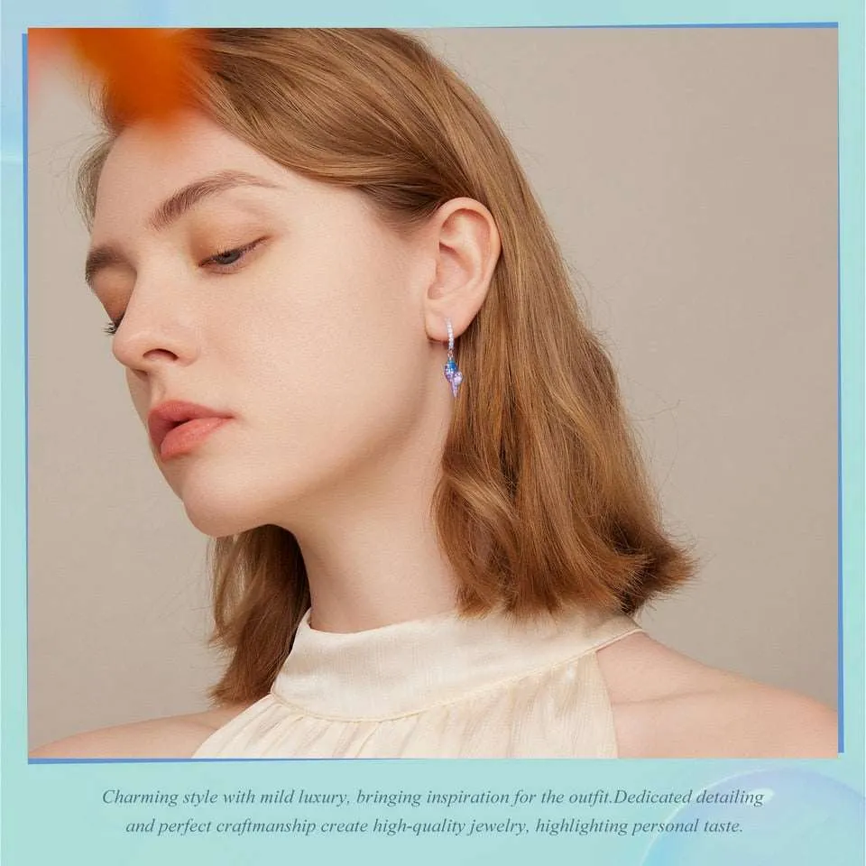 Dreamy Gradual Blue Conch Earrings