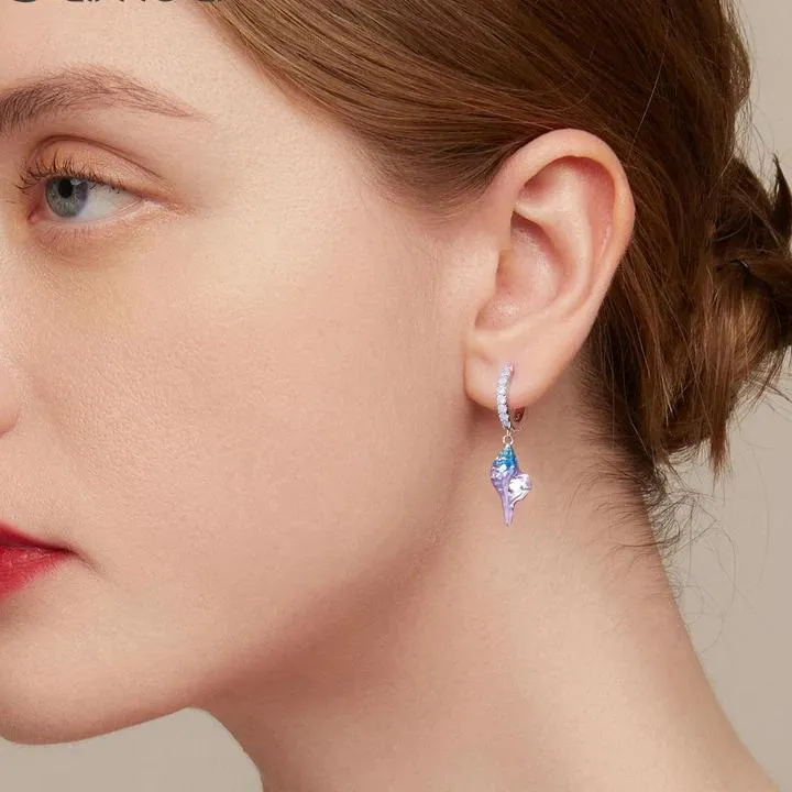 Dreamy Gradual Blue Conch Earrings