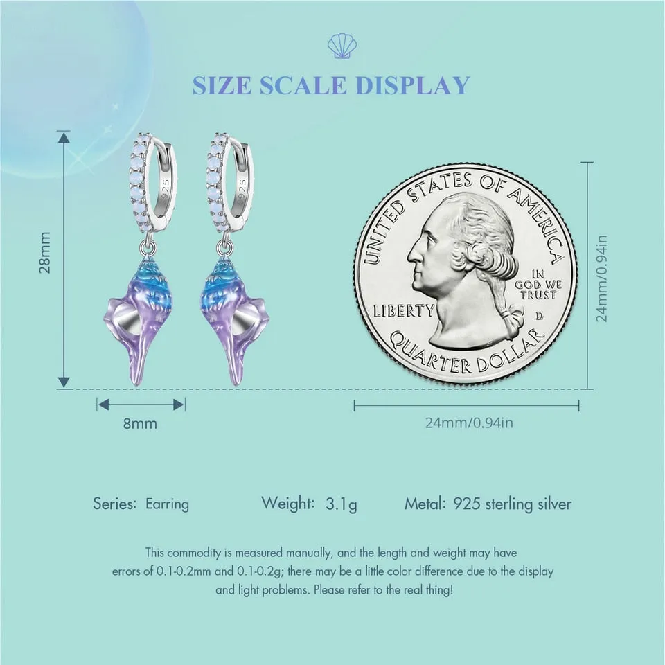 Dreamy Gradual Blue Conch Earrings