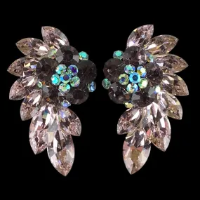 Earrings, Light Rose - Amethyst Opal - Crystal AB Rhinestones