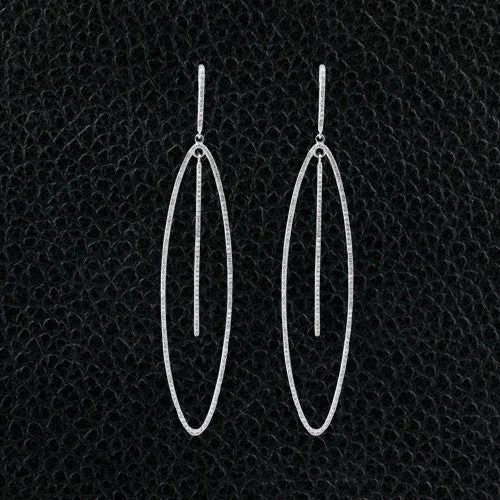 Elongated Oval Dangle Earrings