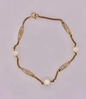 Estate 14K Pearl Bracelet