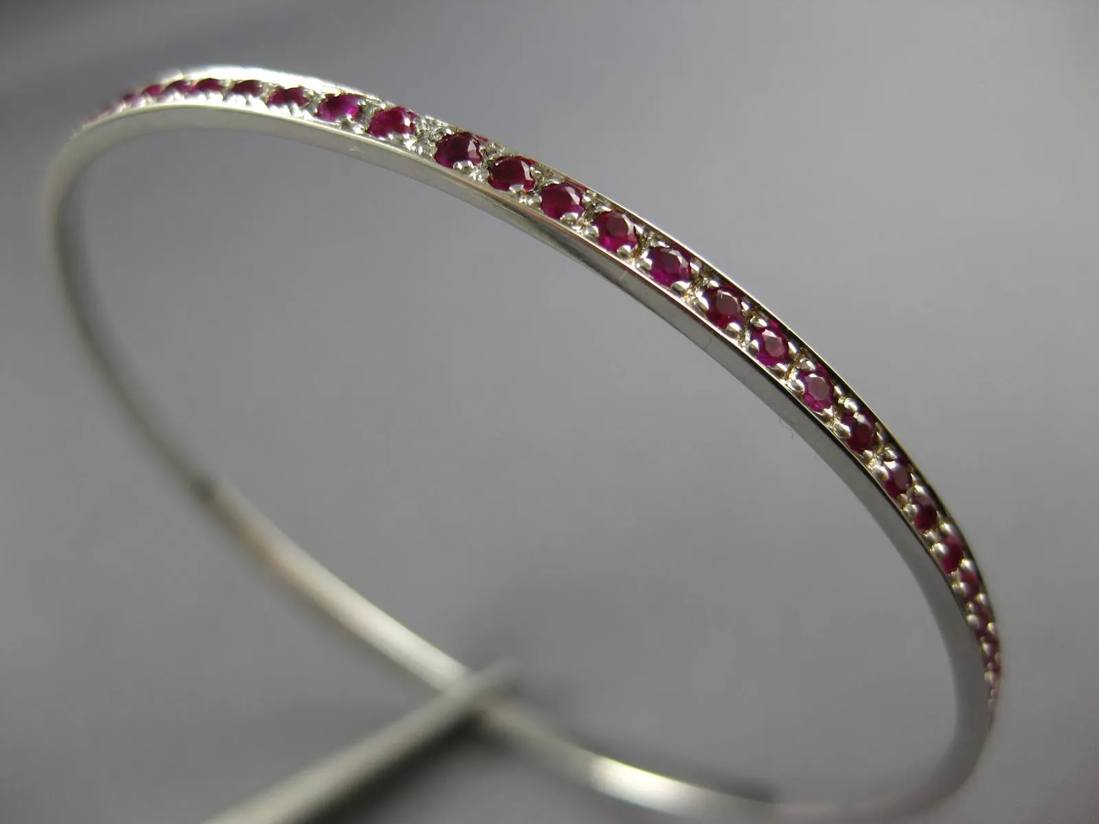 ESTATE 2.99CT DIAMOND & AAA RUBY 18K YELLOW GOLD SQUARE ETERNITY TENNIS BRACELET