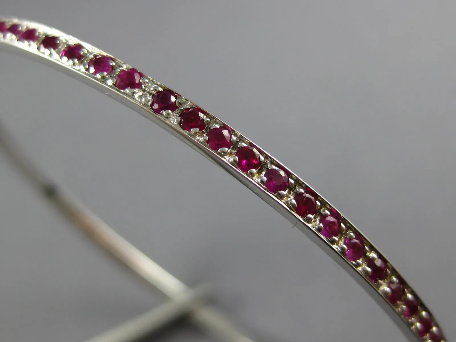 ESTATE 2.99CT DIAMOND & AAA RUBY 18K YELLOW GOLD SQUARE ETERNITY TENNIS BRACELET