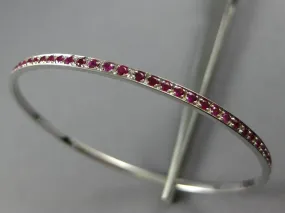 ESTATE 2.99CT DIAMOND & AAA RUBY 18K YELLOW GOLD SQUARE ETERNITY TENNIS BRACELET