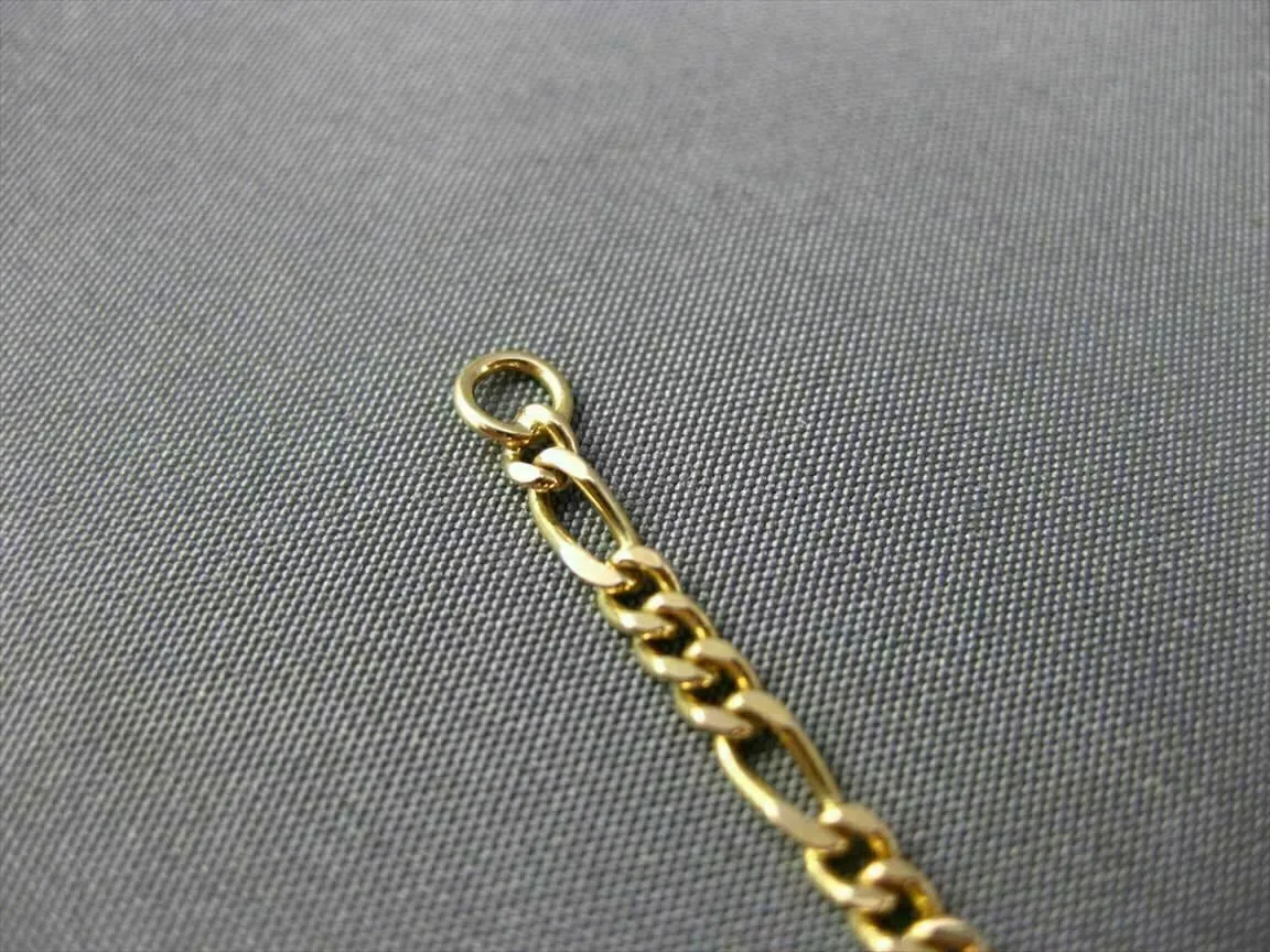 ESTATE EXTRA LONG 14KT YELLOW GOLD CLASSIC FIGARO BRACELET 7.5" INCHES #22756