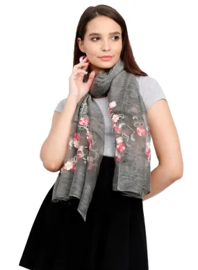 FabSeasons Solid Grey Viscose Stylish Scarf