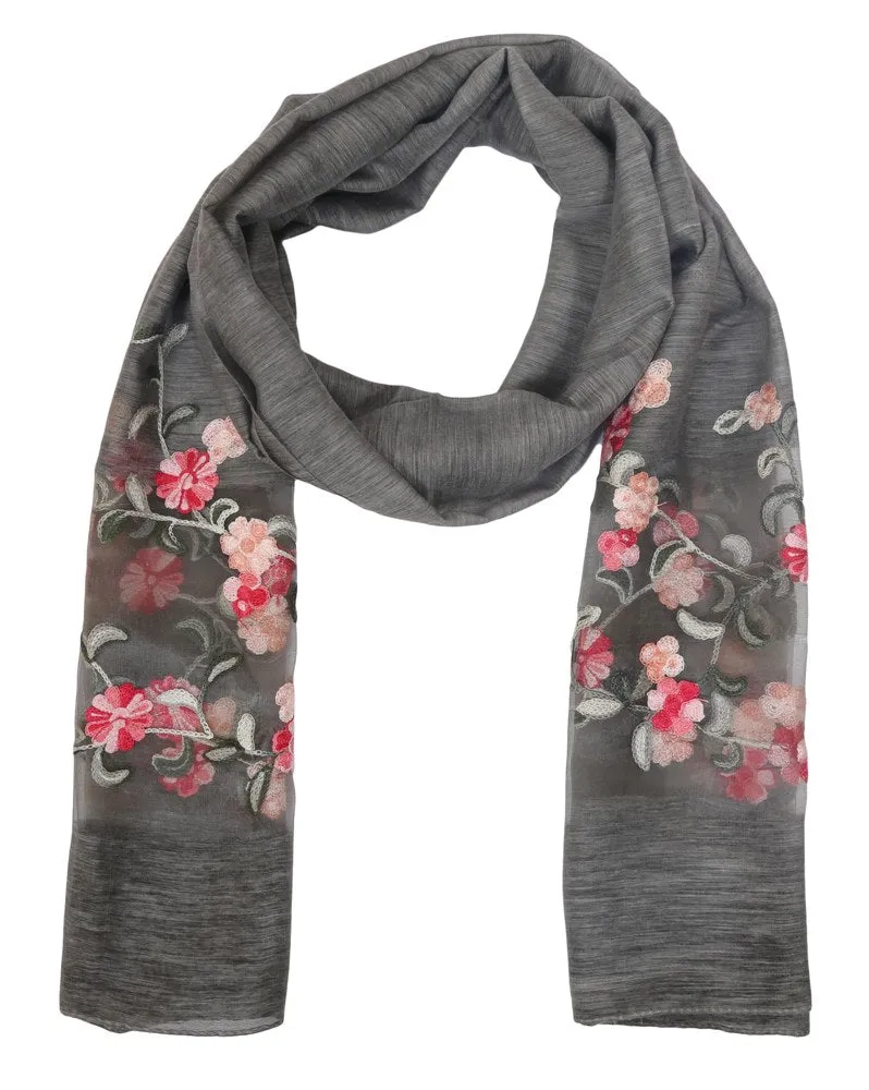 FabSeasons Solid Grey Viscose Stylish Scarf