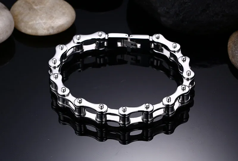 Fashion Stainless Steel Bike Bracelet Men Biker Bicycle Motorcycle Chain Bracelets Bangles Jewelry