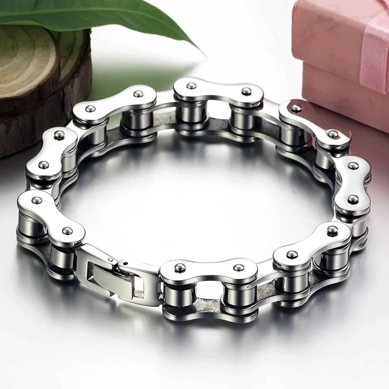 Fashion Stainless Steel Bike Bracelet Men Biker Bicycle Motorcycle Chain Bracelets Bangles Jewelry