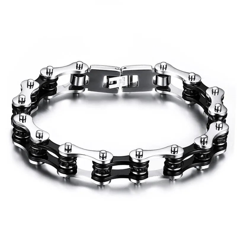 Fashion Stainless Steel Bike Bracelet Men Biker Bicycle Motorcycle Chain Bracelets Bangles Jewelry