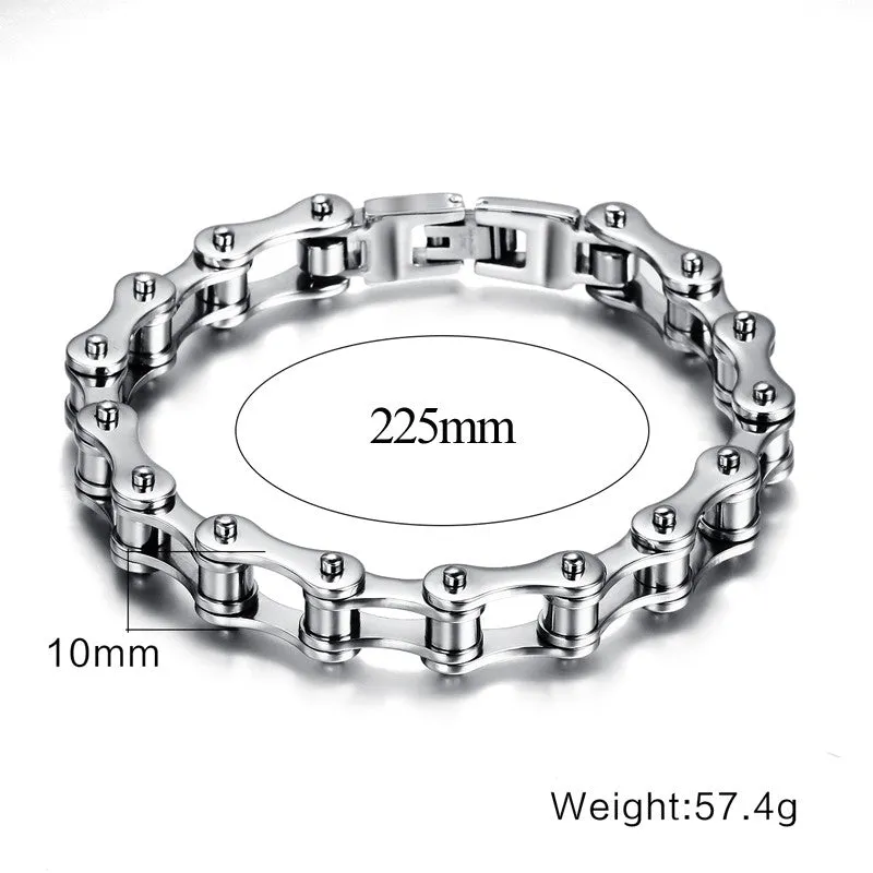 Fashion Stainless Steel Bike Bracelet Men Biker Bicycle Motorcycle Chain Bracelets Bangles Jewelry