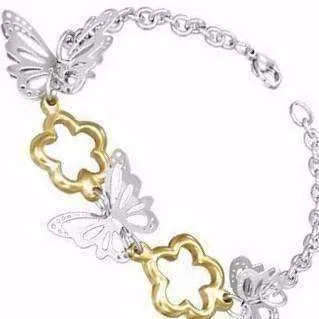 Flights of Fancy 3D Fluttering Butterfly Stainless Steel Link Bracelet