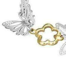 Flights of Fancy 3D Fluttering Butterfly Stainless Steel Link Bracelet