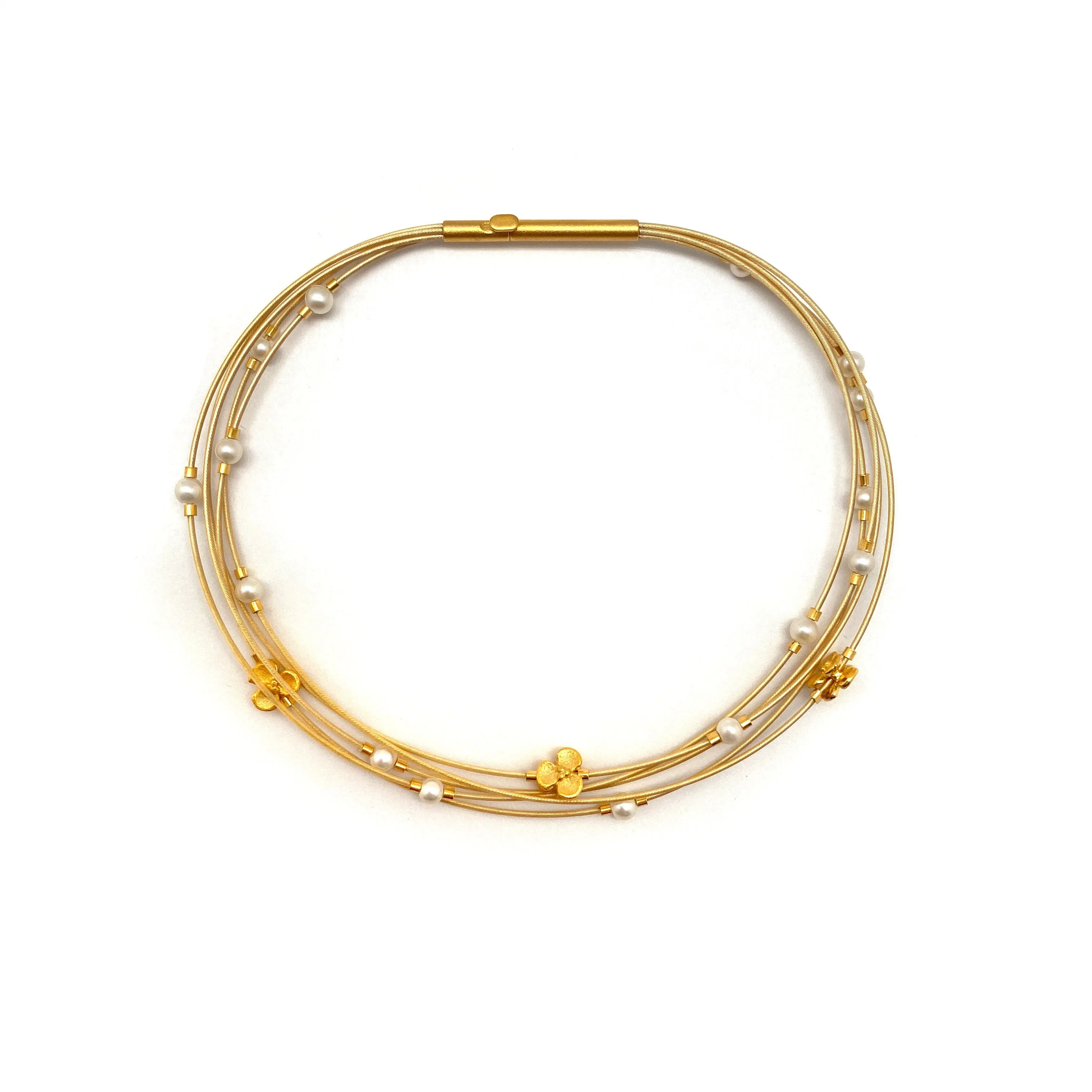 Floral Gold Vermeil Pearl Bracelet