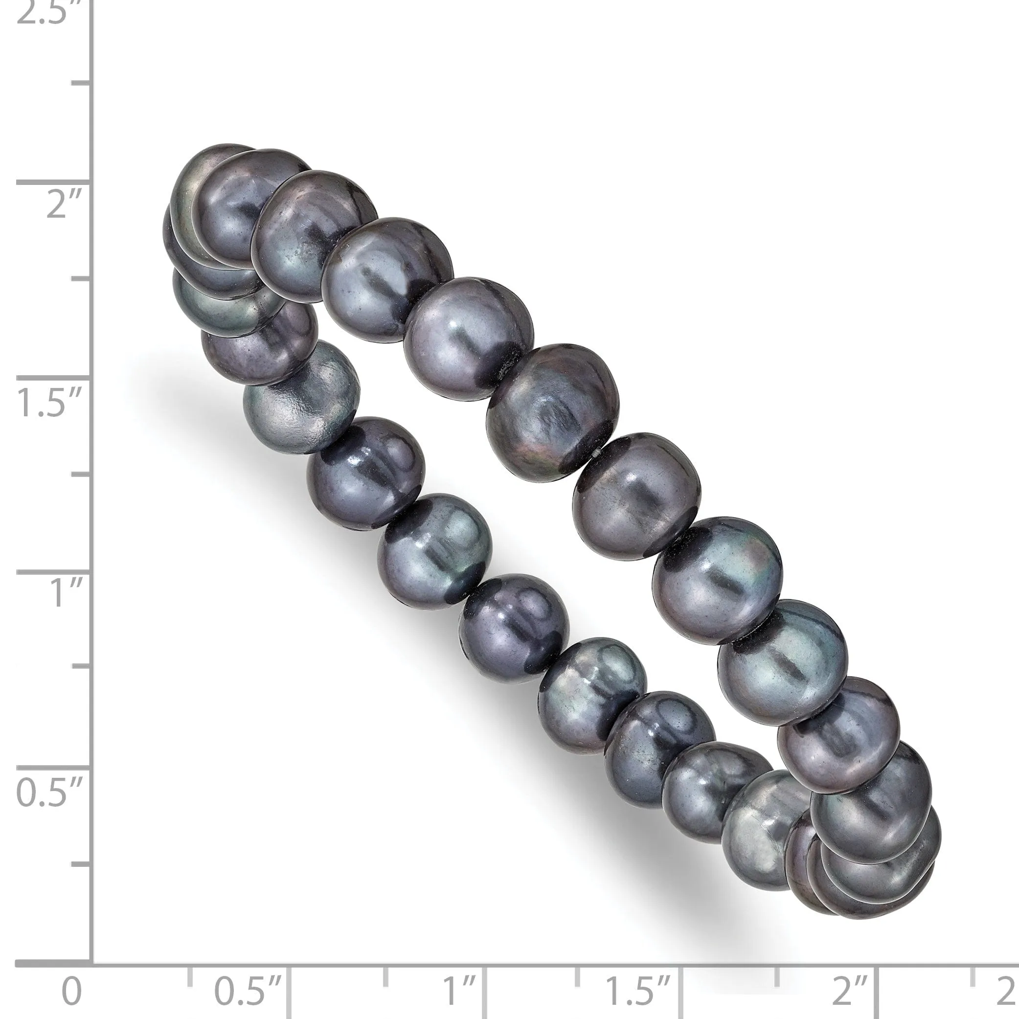 Fresh Water Black 8-8.5m Pearl Stretch Bracelet