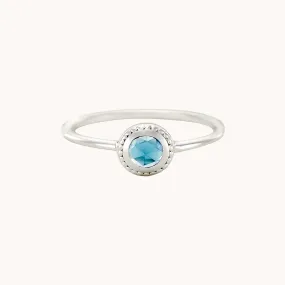 full moon london blue topaz ring silver - sterling silver