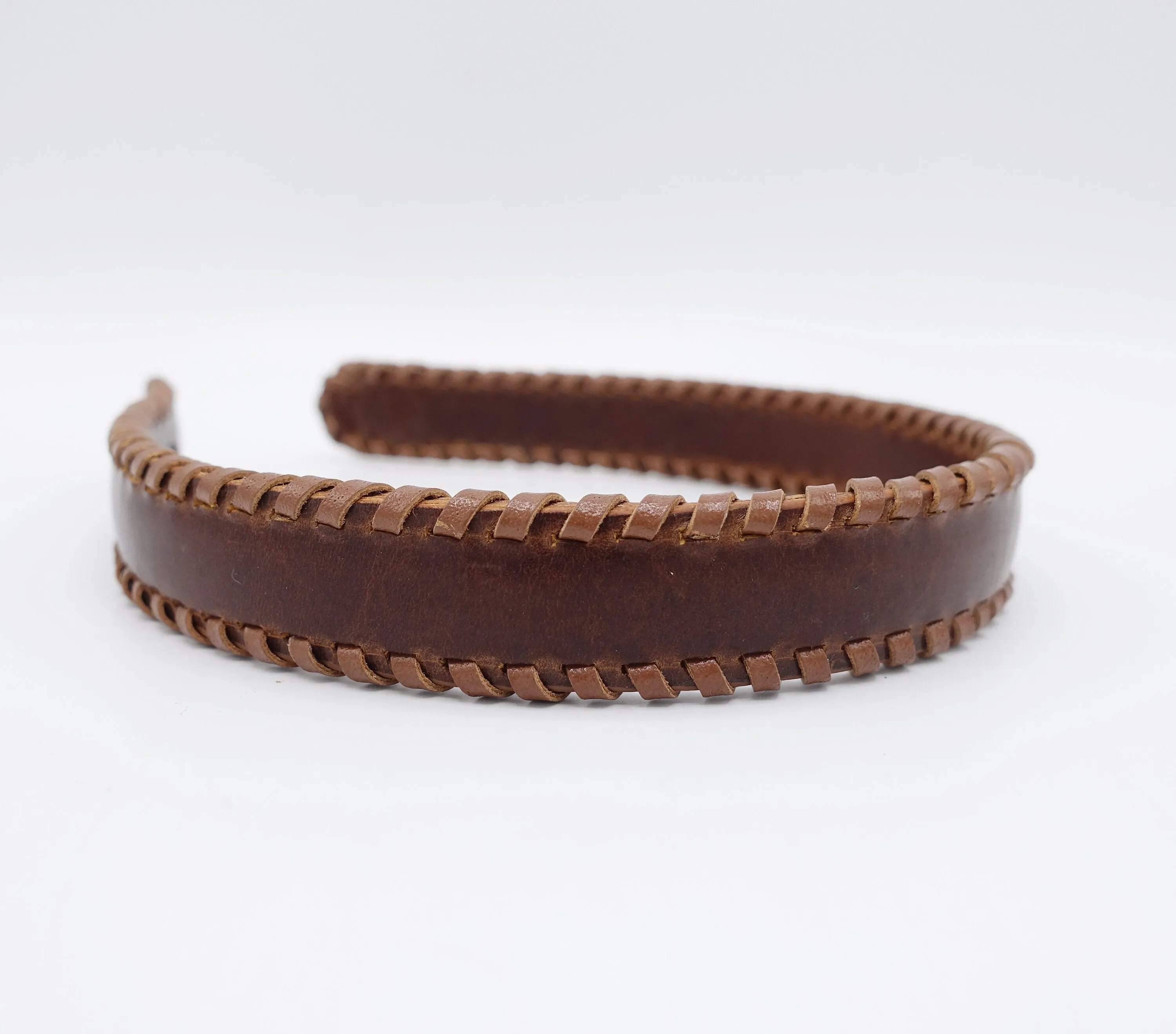 genuine leather headband, lace headband, leather hair accessories for women