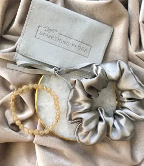 Gift Set Classic Silk Scrunchie & Citrine Bracelet