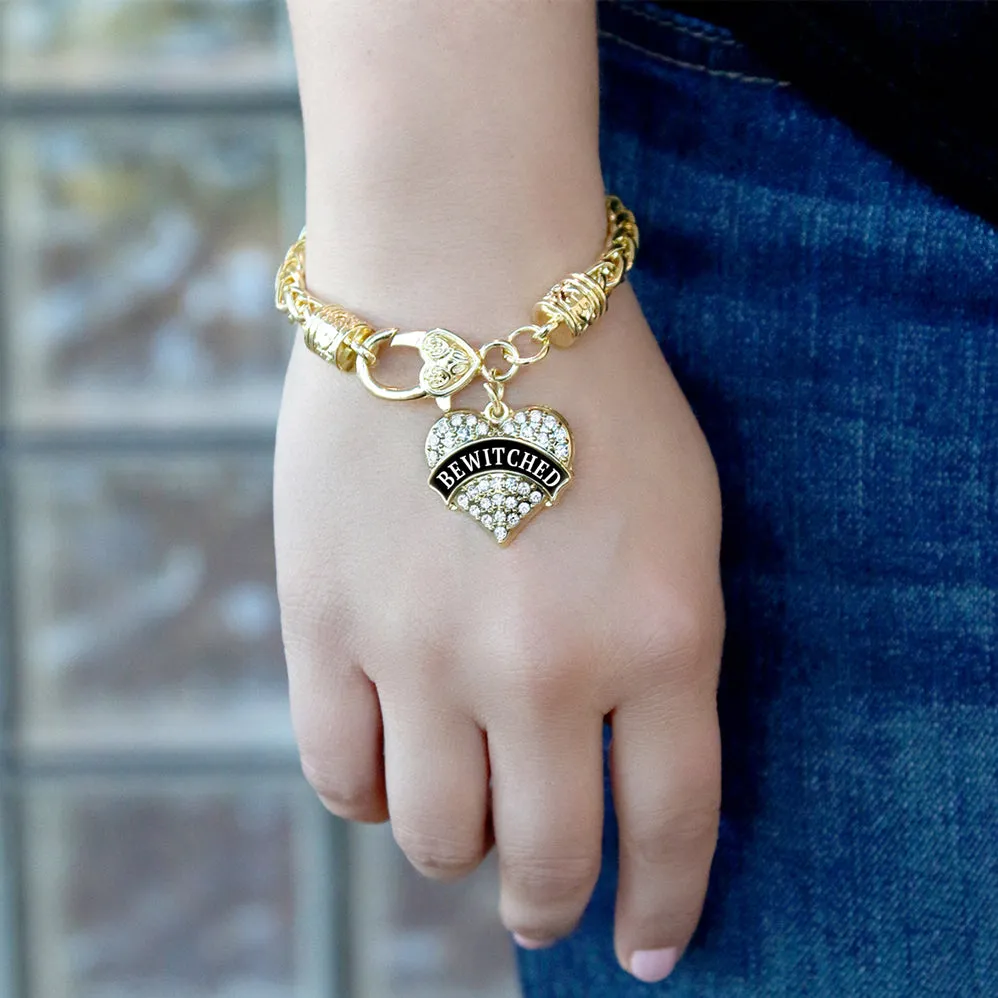 Gold Bewitched Pave Heart Charm Braided Bracelet