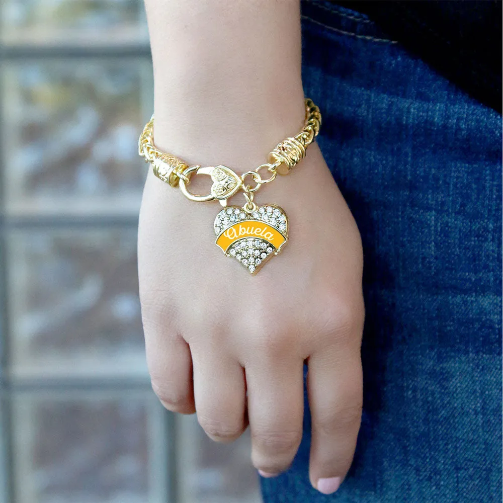 Gold Marigold Abuela Pave Heart Charm Braided Bracelet