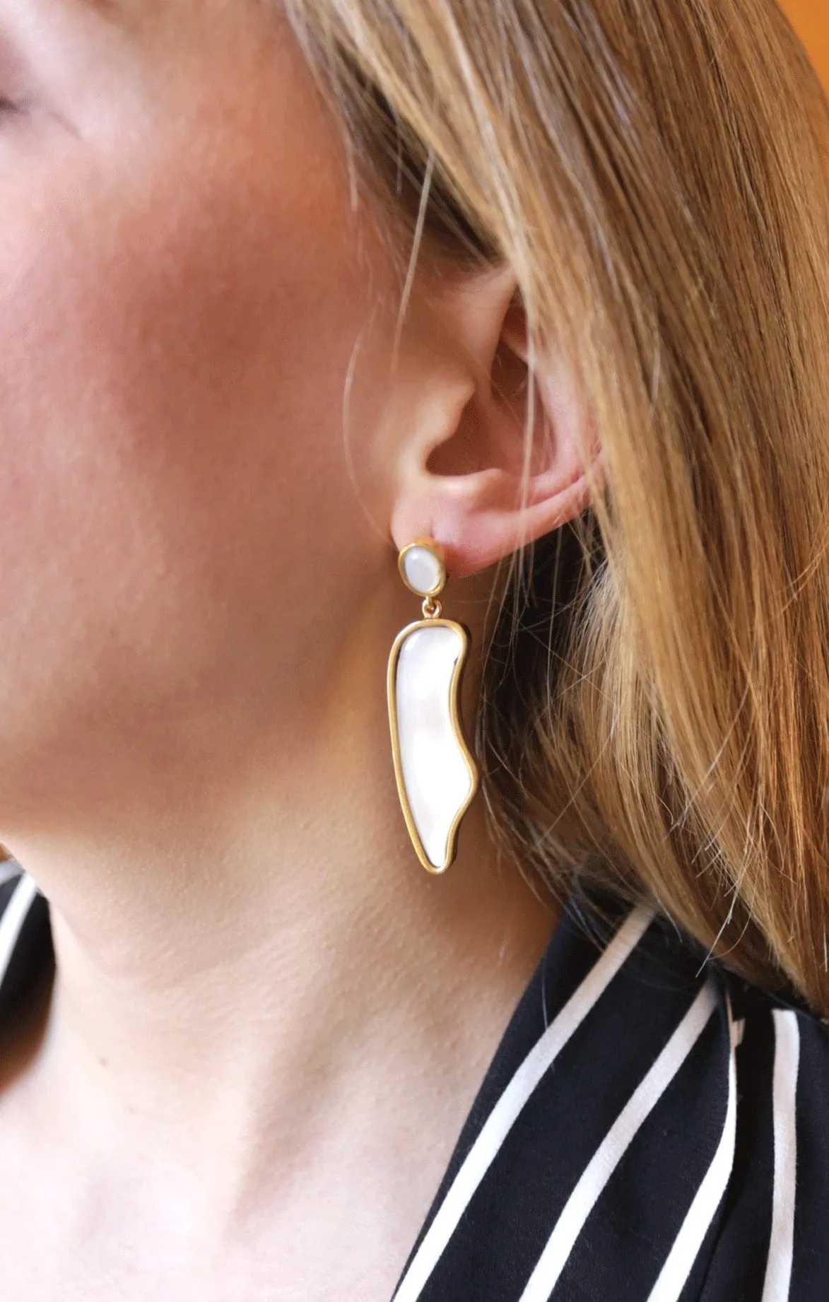 Gold Nacar Earrings