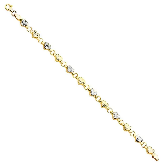 Gold Stampato Heart Bracelet Model-AB0265