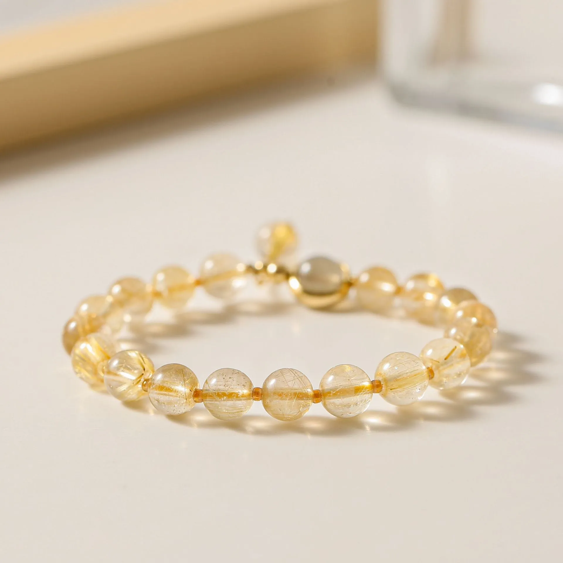 Golden Hair Crystal Sterling Silver Bracelet - Fortune's Favor Collection