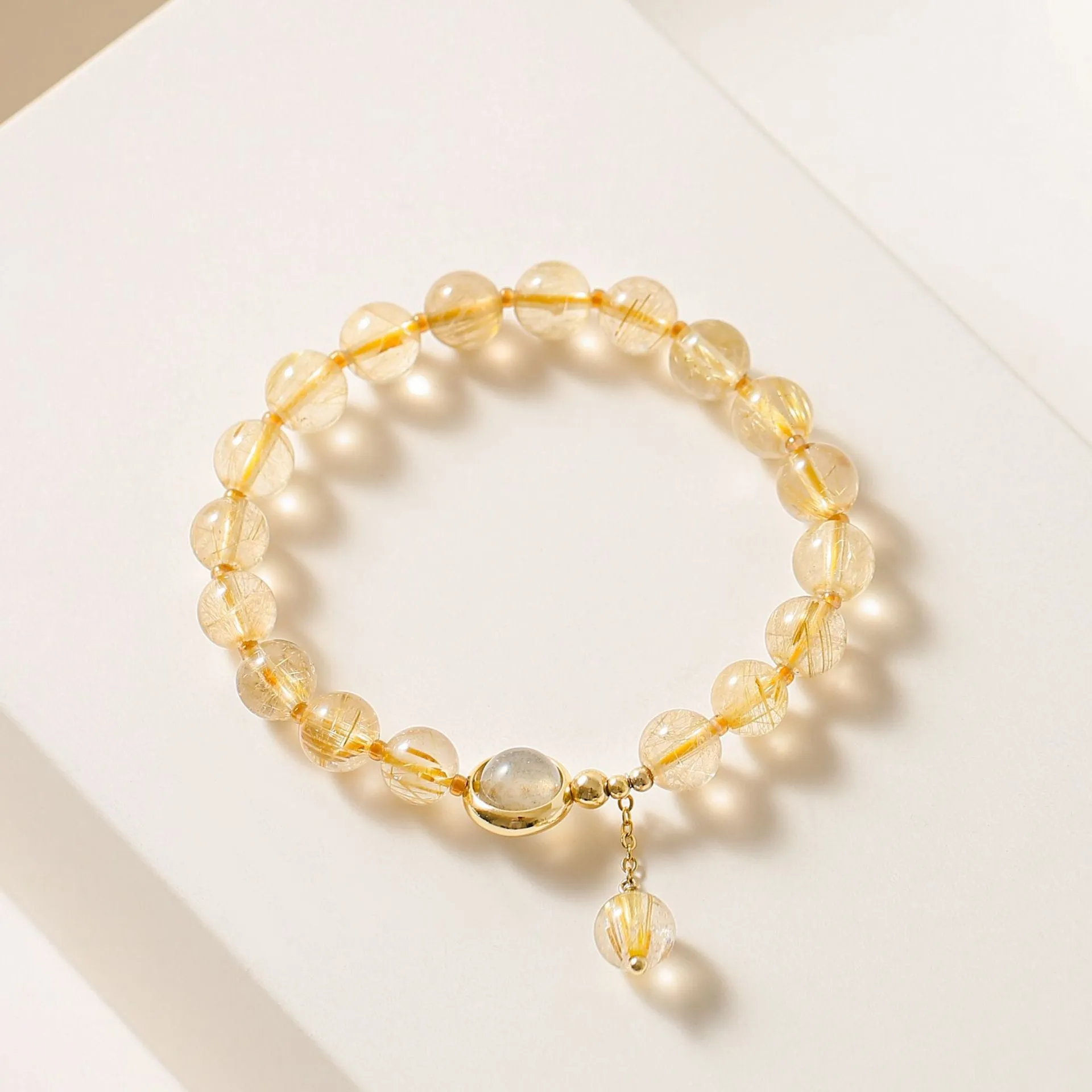 Golden Hair Crystal Sterling Silver Bracelet - Fortune's Favor Collection