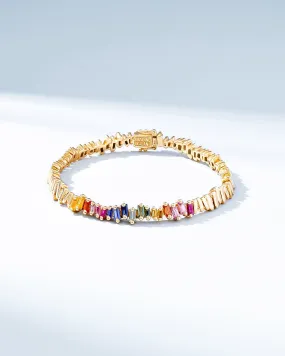 Golden Rainbow Sapphire ID Bracelet