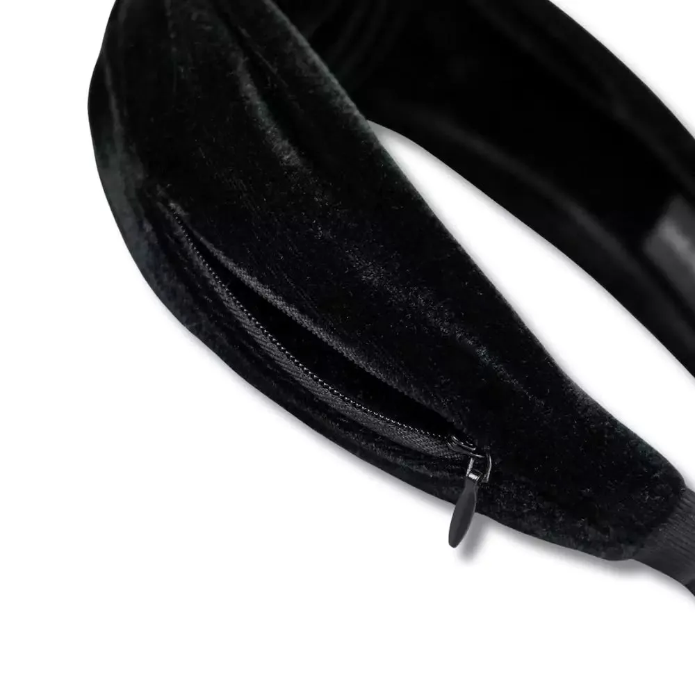 Hard Knot Zipper Pocket Headband