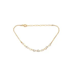 Heart Chain Gold Fill Bracelet