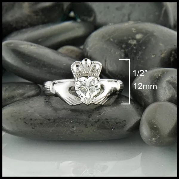 Heritage Claddagh Moissanite & Diamond Wedding Set