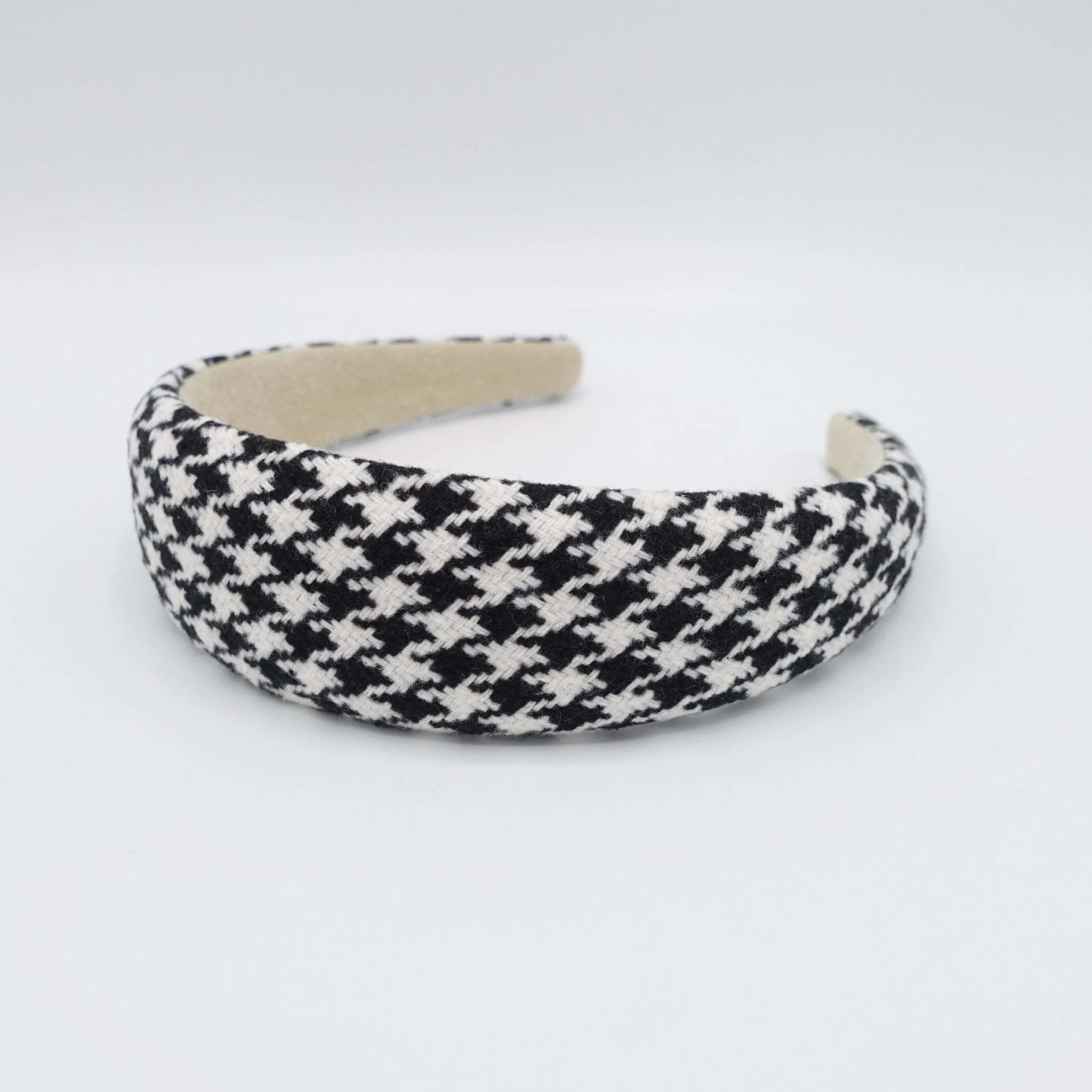 houndstooth tweed headband padded hairband hair accessory for women